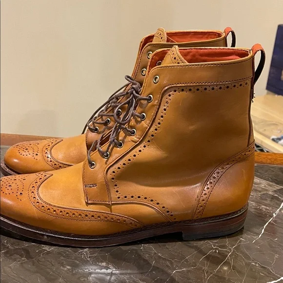 Allen Edmonds Dalton Brown Leather Brogue Boots - Picture 2 of 9